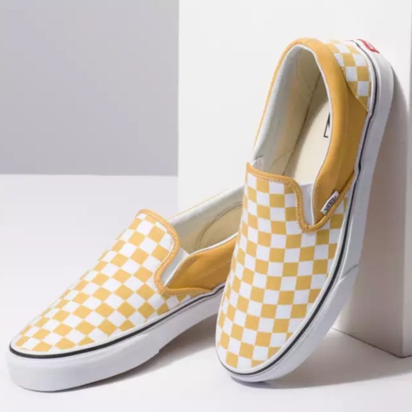Vans Other - Vans Slip-On Ochre & White Checkerboard sz 11